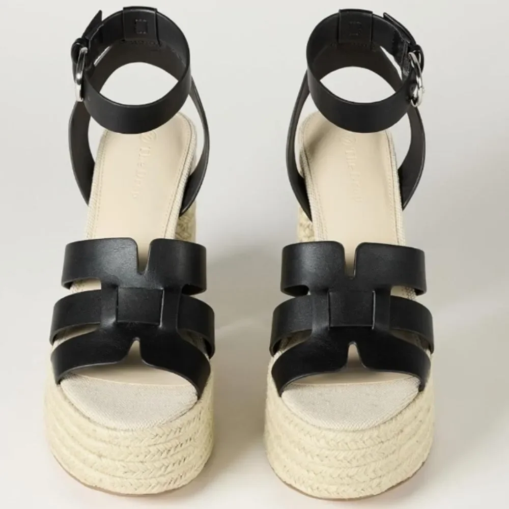 The Drop Women's Black Bea Platform Heel Size 7.5 - 4.6 Inch Heel